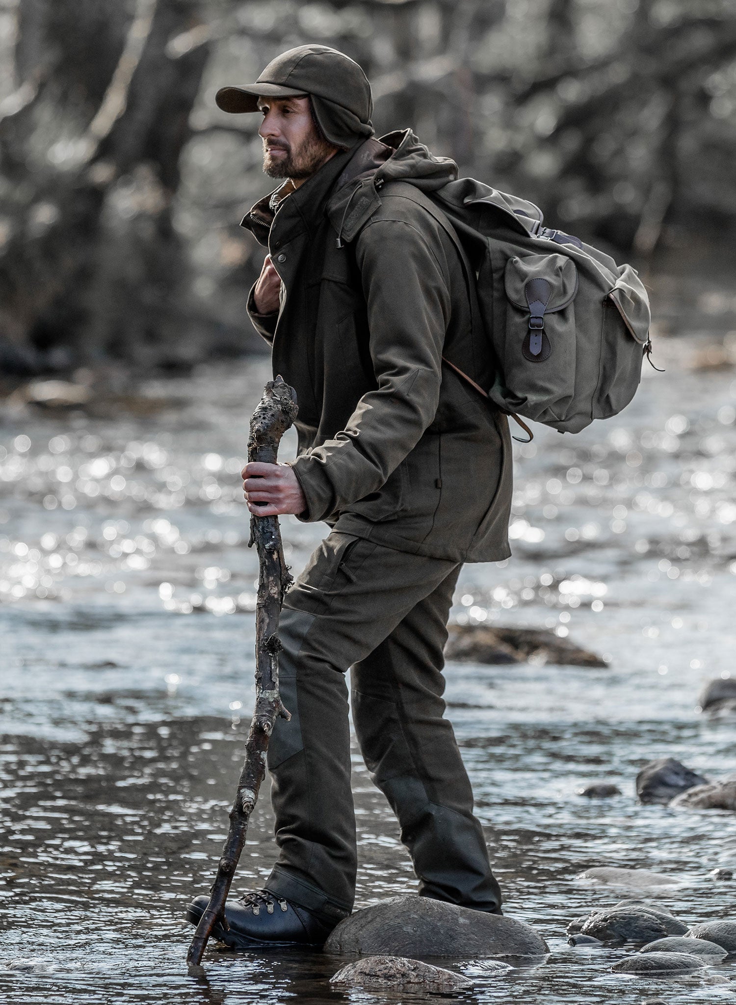 with Matching jacket Hoggs of Fife Kincraig Waterproof Field Trousers | Olive Green