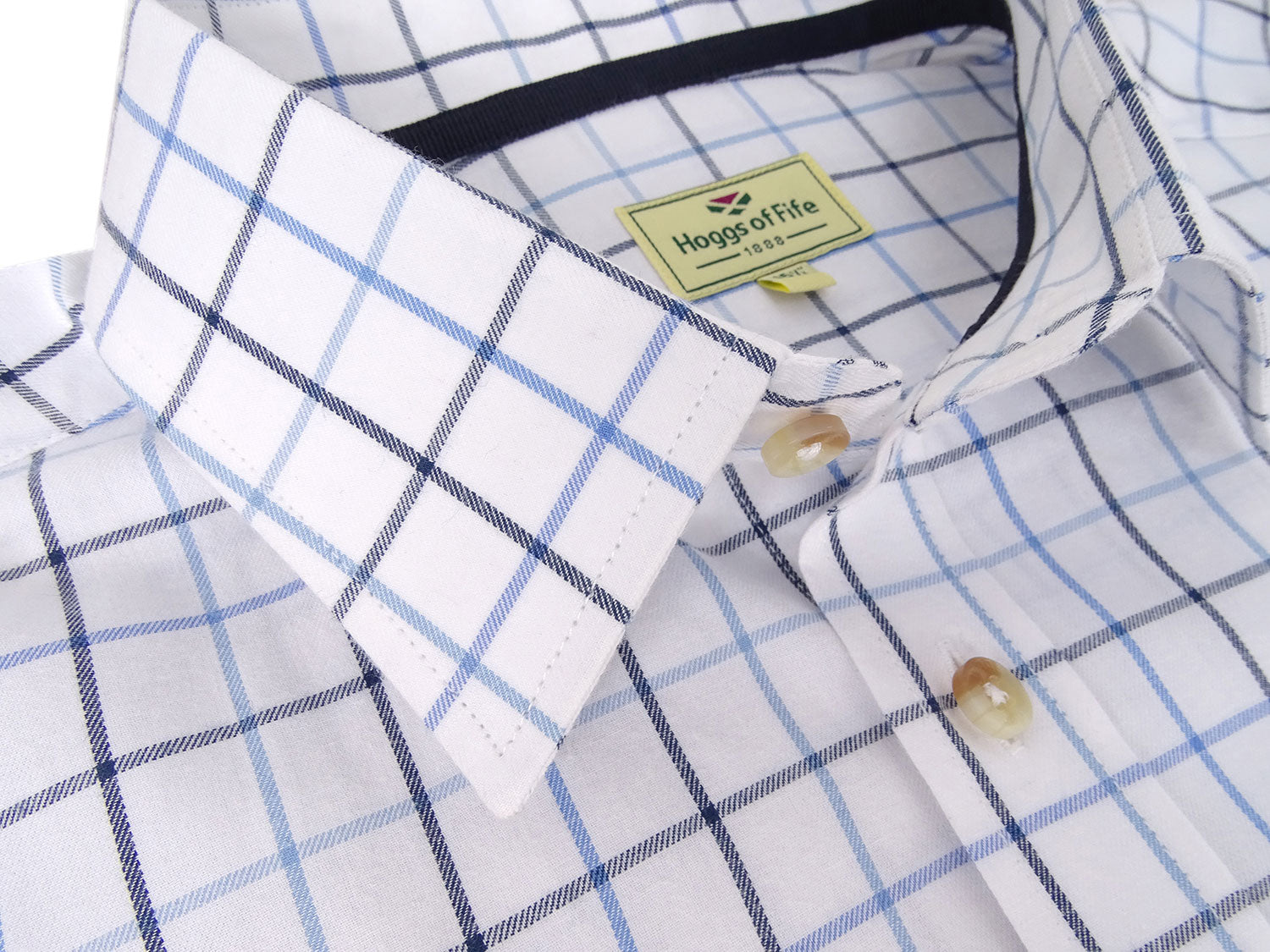 Blue and white tattersall shirt 