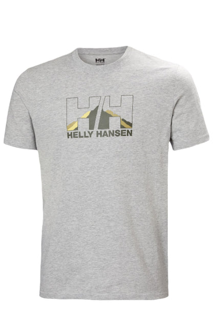 Helly Hansen Mens Nord Graphic T-Shirt in Grey Melange
