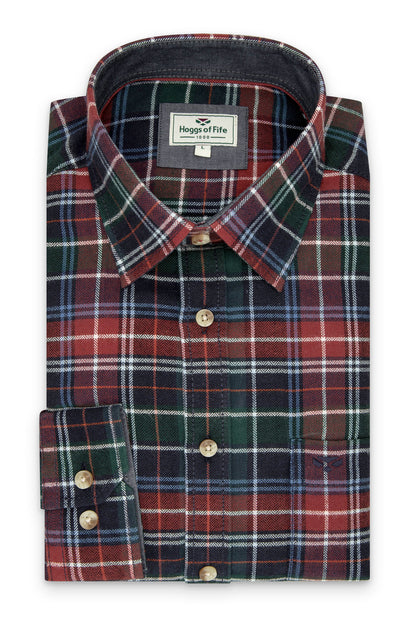 Hoggs of Fife Pitlochry Flannel Check Shirt Forest Check 