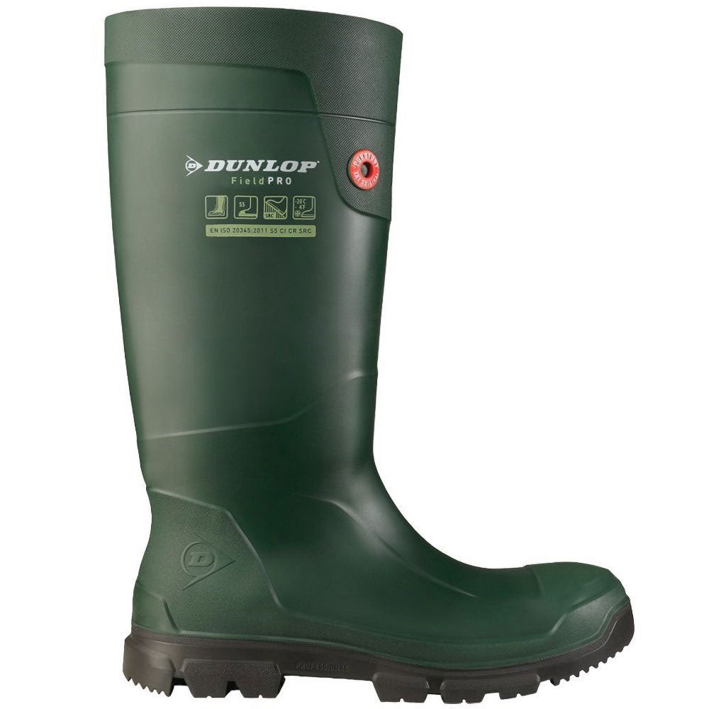 Dunlop FieldPro Full Safety Wellingtons | Green 
