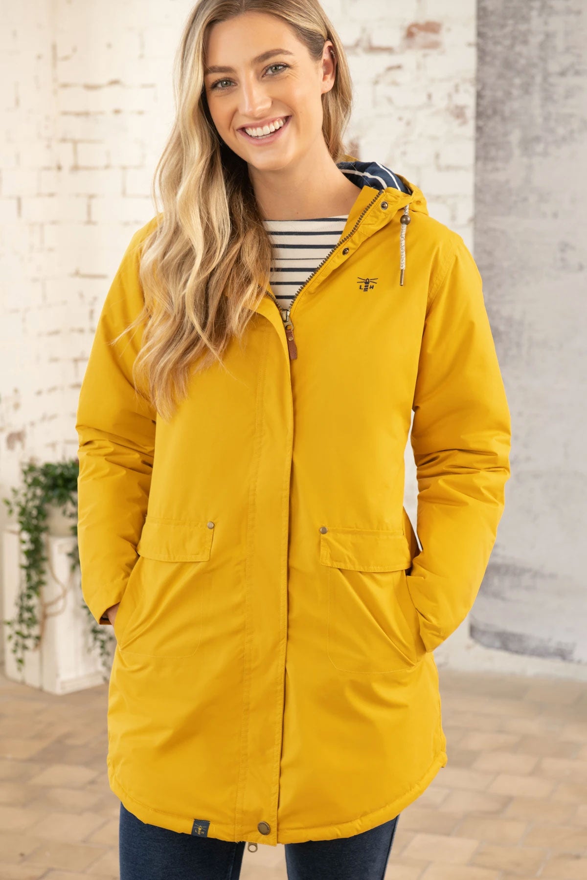 Yellow Iona Padded Waterproof Coat by Lighthouse