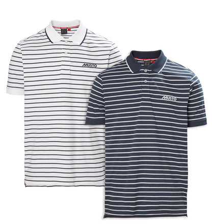 Musto Rhine Stripe Polo Shirt | True Navy White