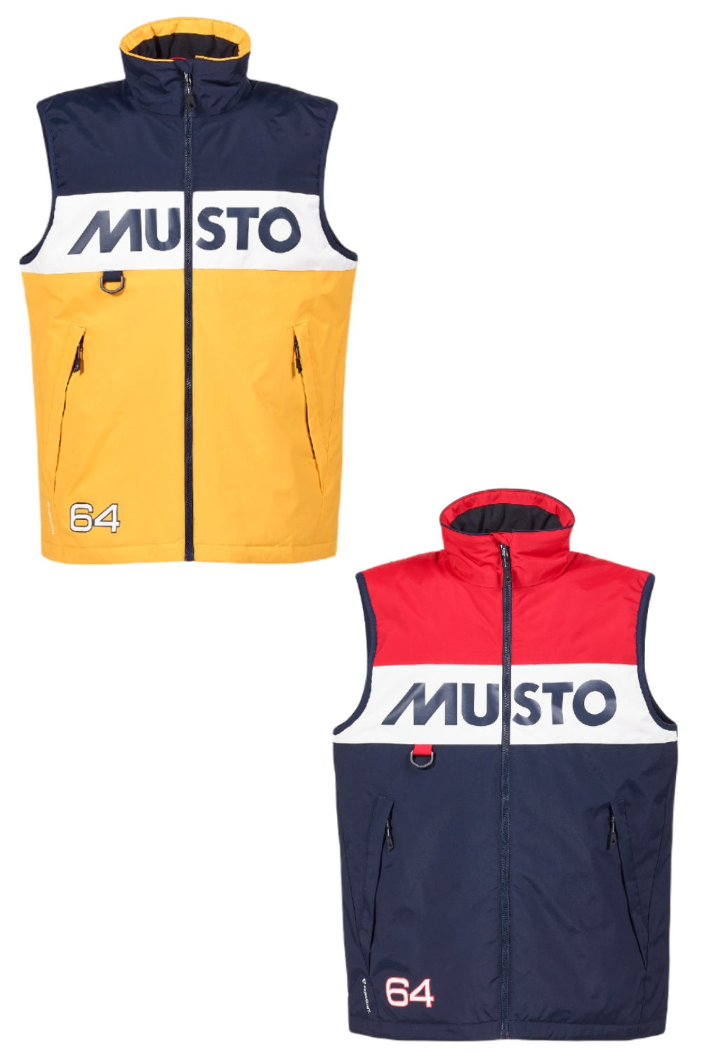 Musto 64 Primaloft Gilet in True Red, Gold