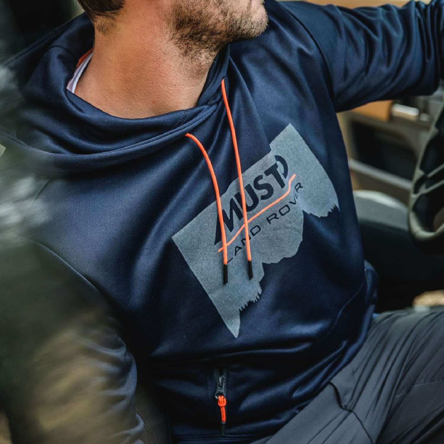 Musto Land Rover Hoodie in Navy