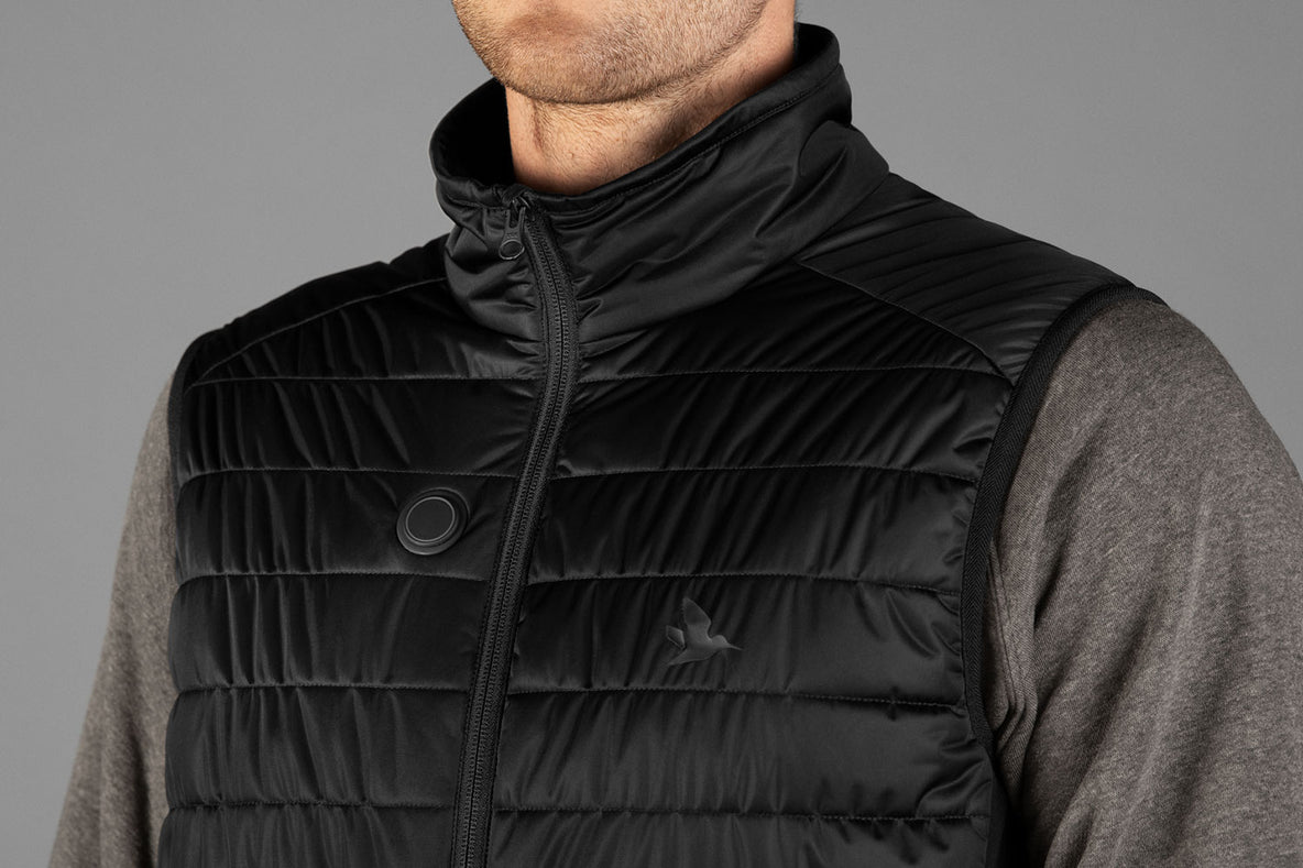 Black Seeland Heat Quilted Waistcoat | Electric Heated Membrane