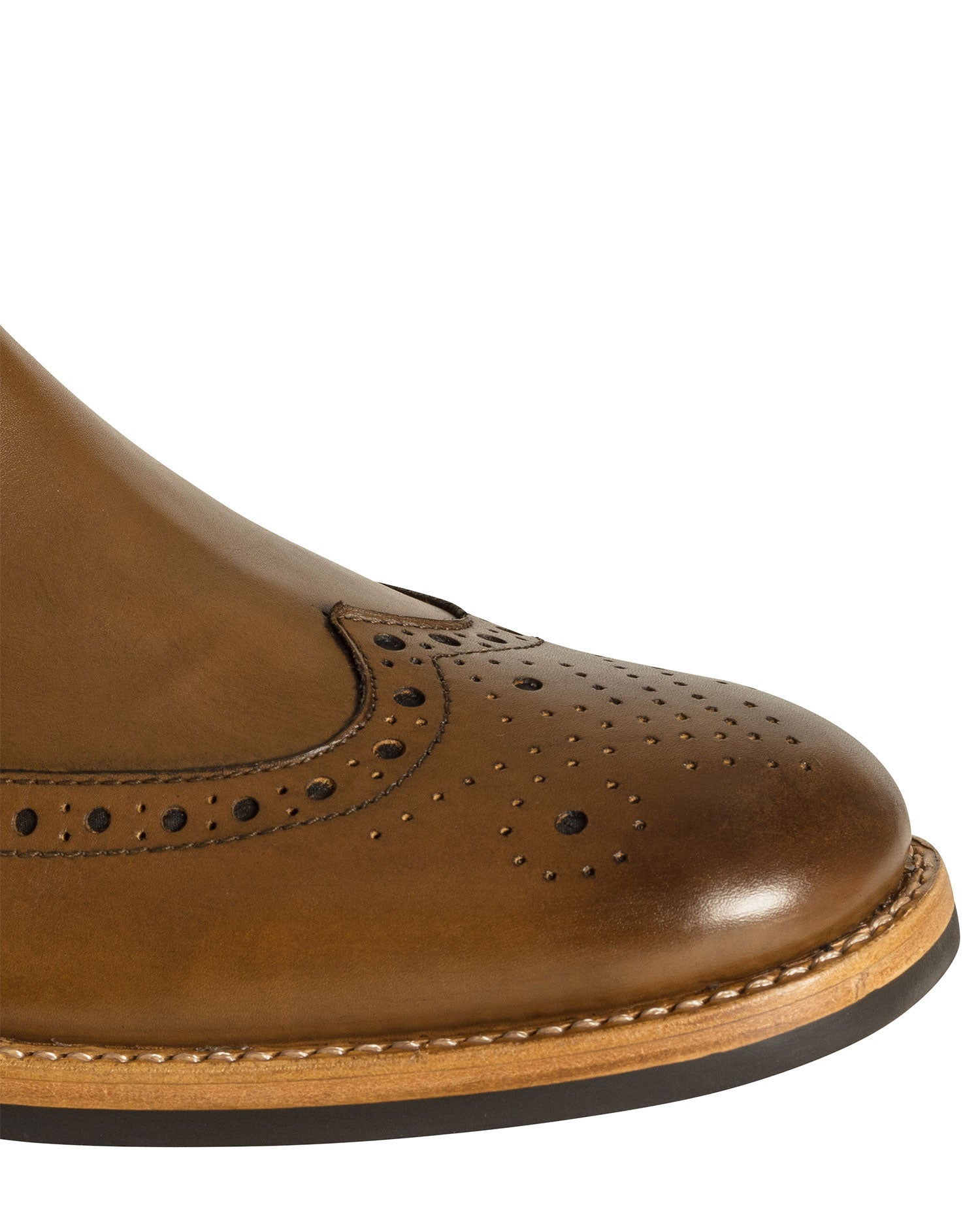 Brogue perforations on toe cap