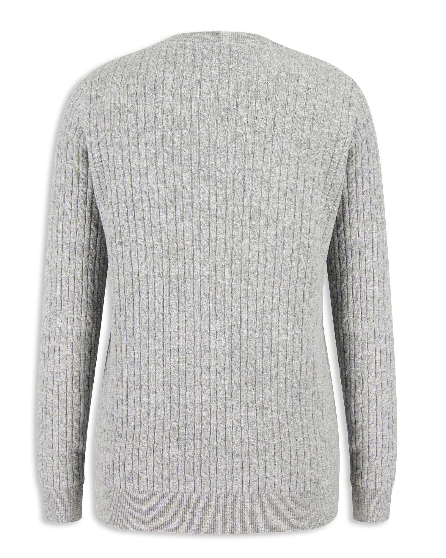 Grey Hoggs of Fife Ladies Cable V-Neck Sweater 