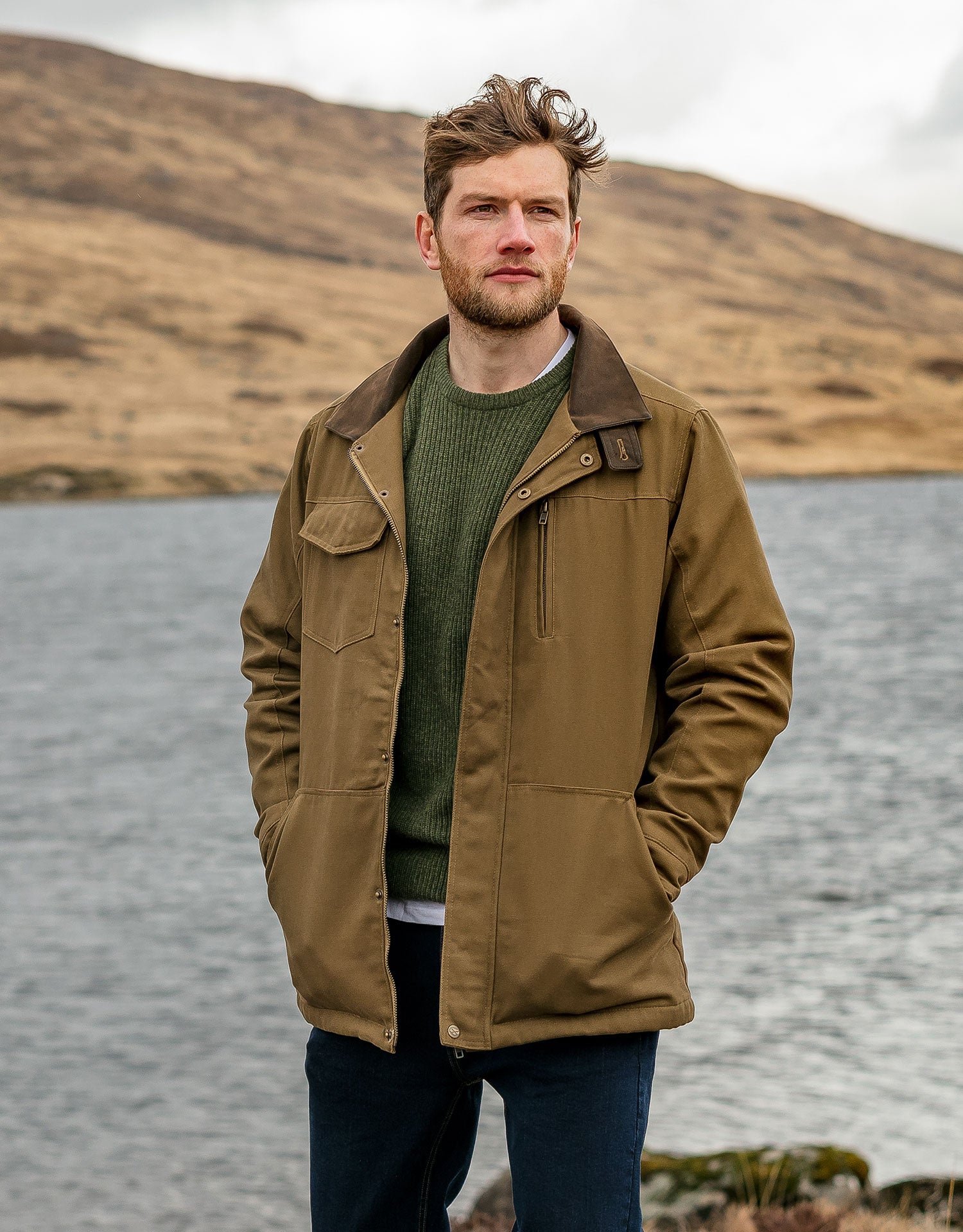 Hoggs of Fife Stewarton Canvas Coat | Camel