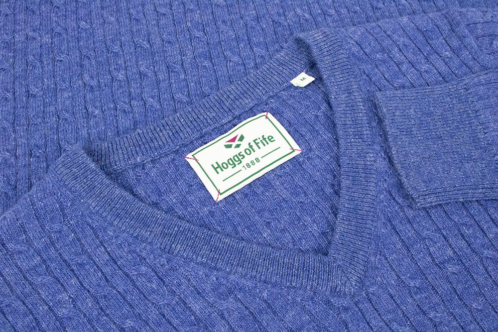 Violet Blue Hoggs Lambswool Vee Neck Pullover 