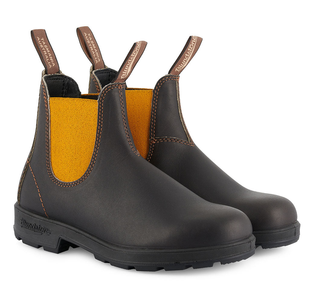 Blundstone 1919 Dark Brown Mustard Leather Boots