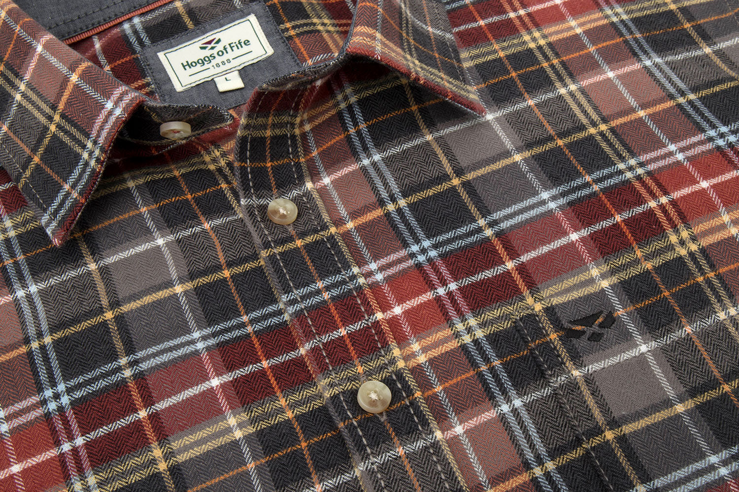 Chestnut Hoggs of Fife Pitlochry Flannel Check Shirt 