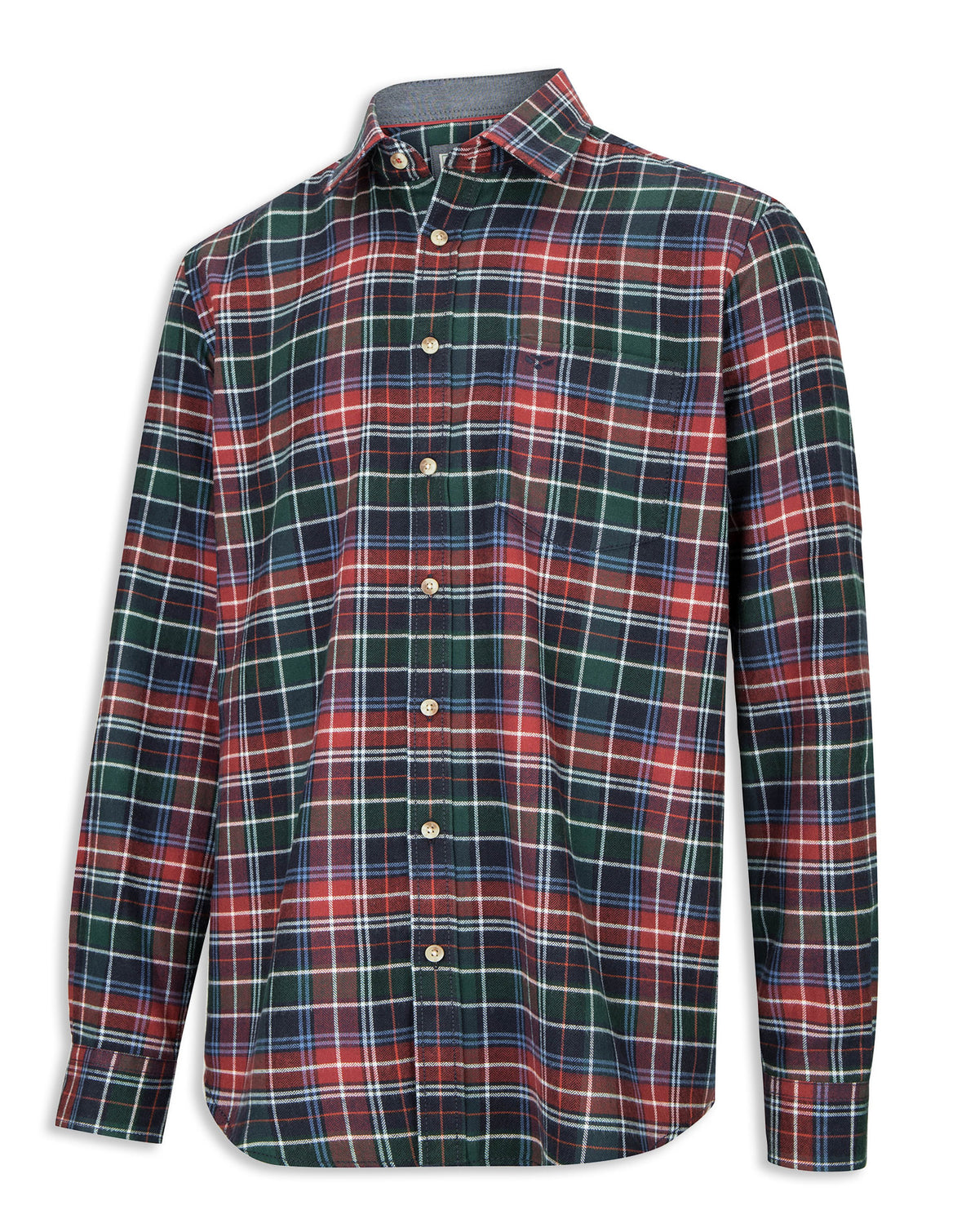 Hoggs of Fife Pitlochry Flannel Check Shirt Forest Check  