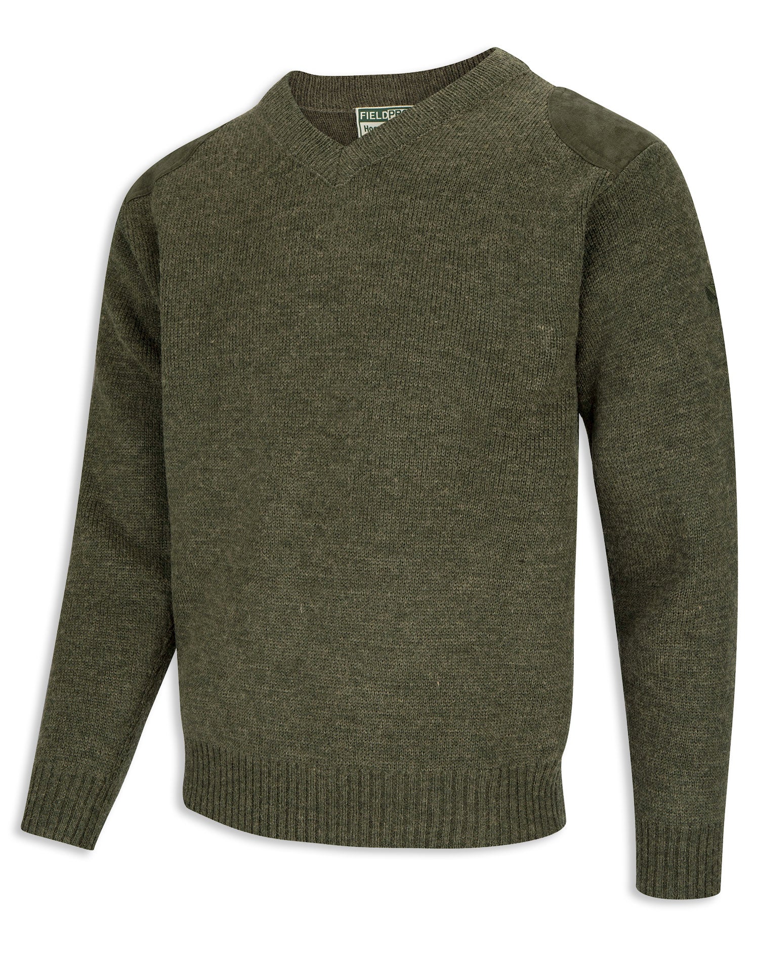 Hoggs of Fife Melrose V-Neck Hunting Pullover| Loden Green 