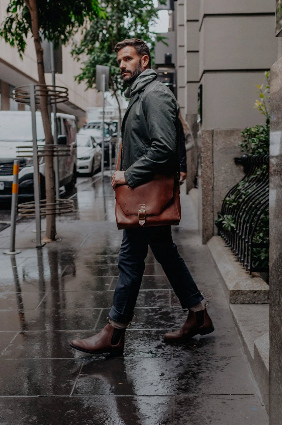 Mens brown shop leather boots