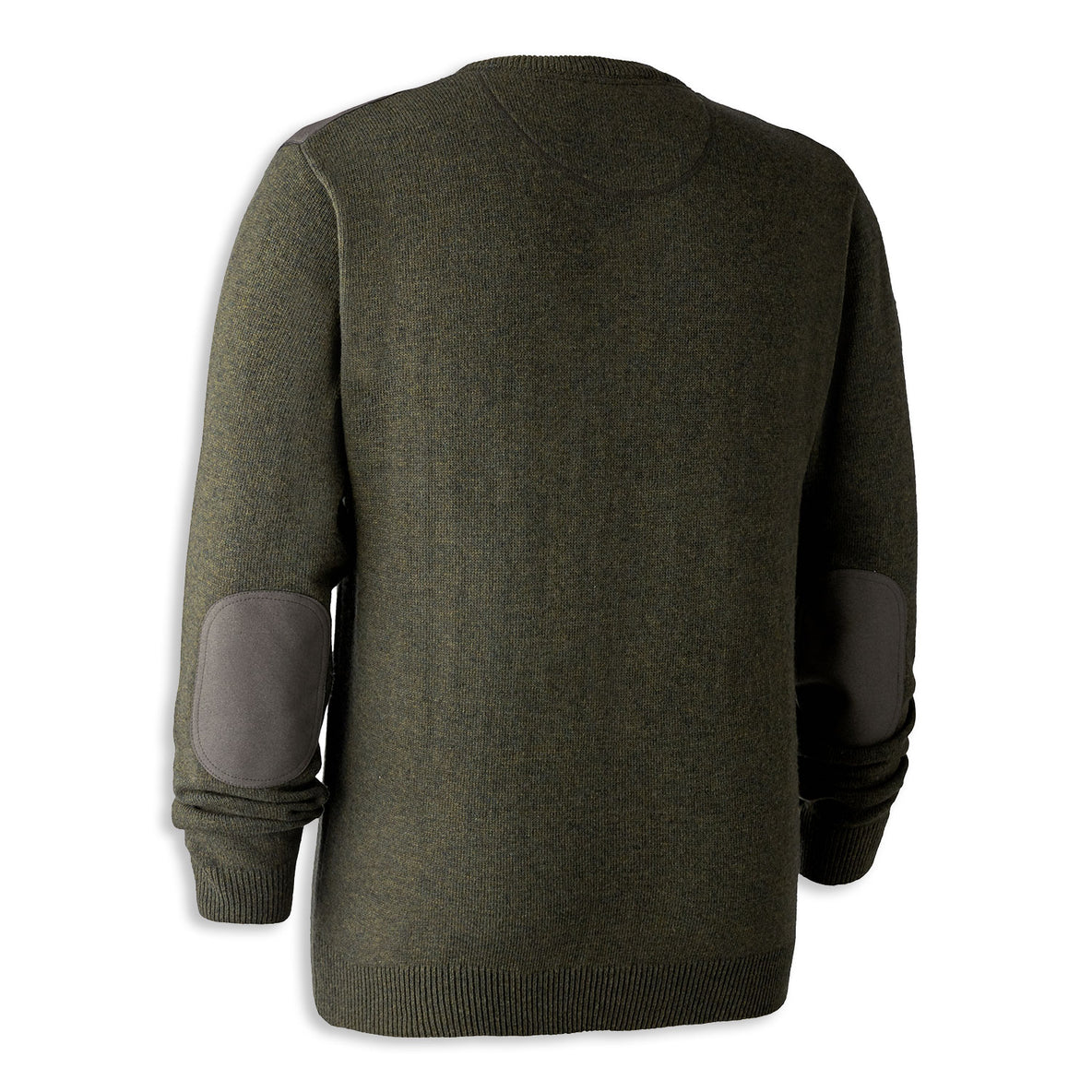 Green Melange Deerhunter Sheffield V-Neck Sweater 