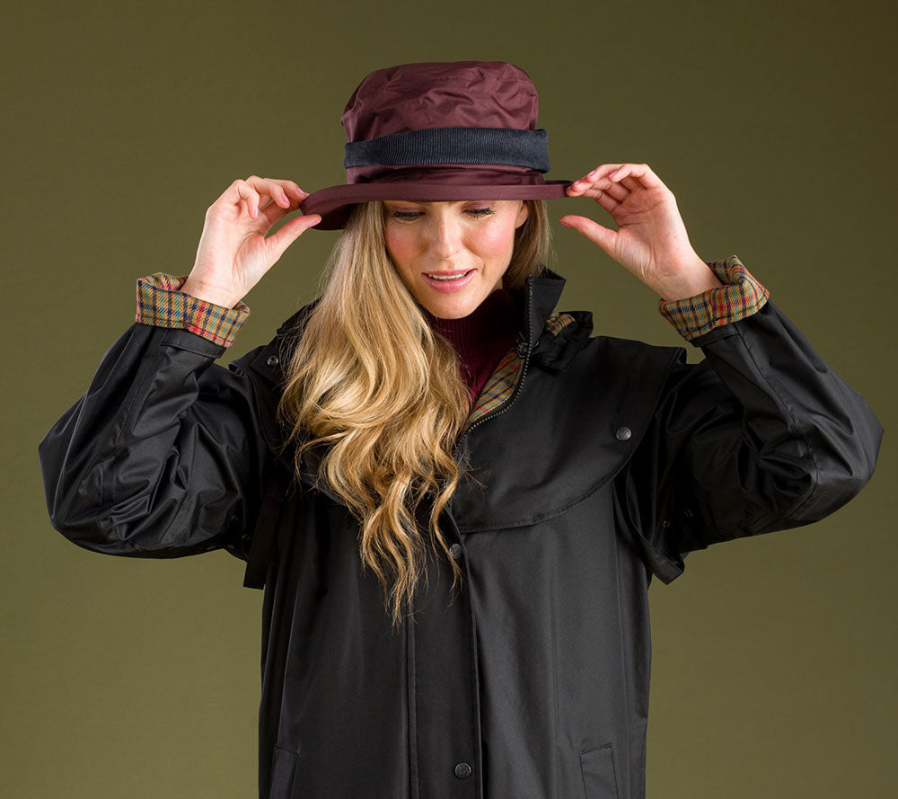 Jack Murphy ladies Waterproof Malvern hat deep claret 