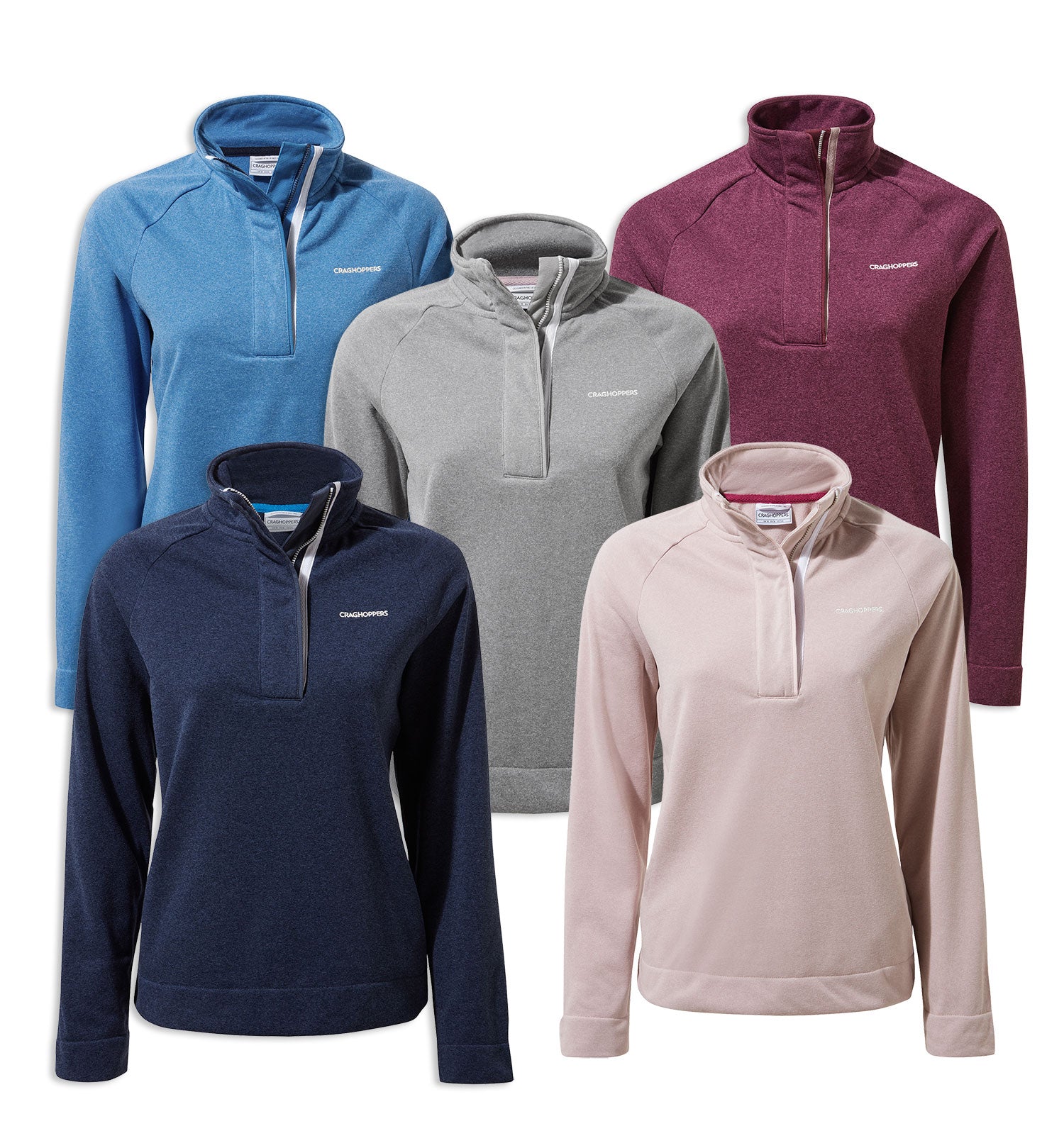 Craghoppers Ladies Helena Half Zip Fleece | Lilac, Blackcurrant, Blue, Navy, Cloud Grey