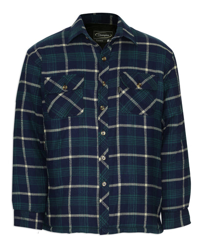 Champion Totnes Quilted Padded Shirt Blue lumberjack check 