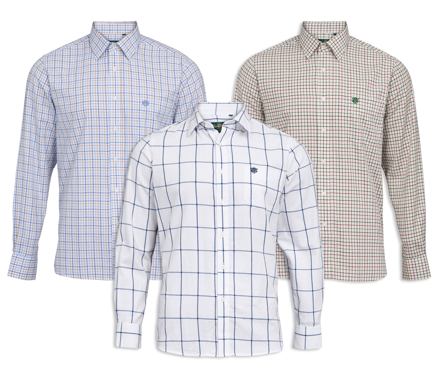 Alan Paine Aylesbury Check Shirt | Blue, Blue beige, Red Green