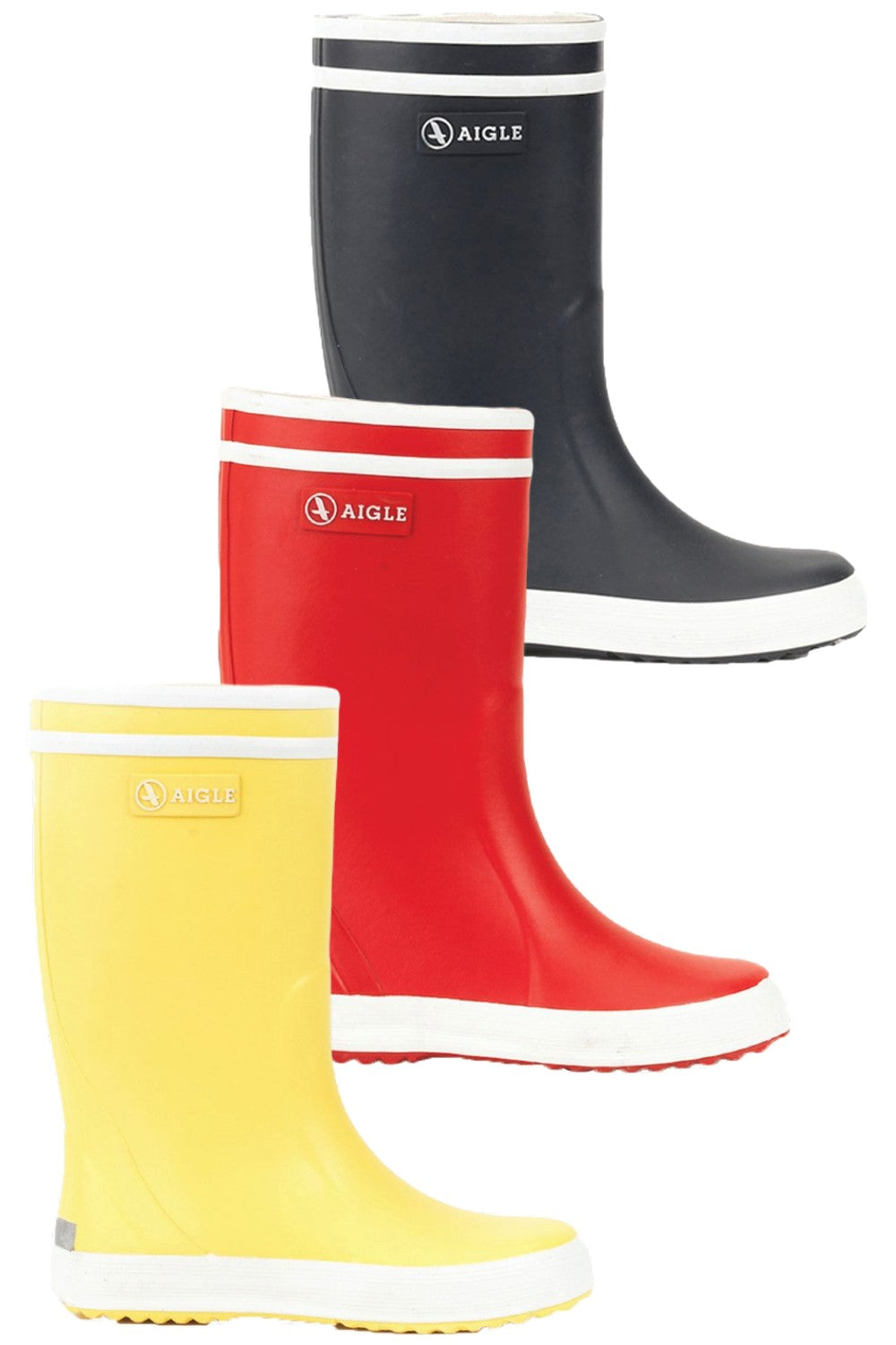 Aigle Lolly Pop Childrens Boot In Marine, Red and Yellow