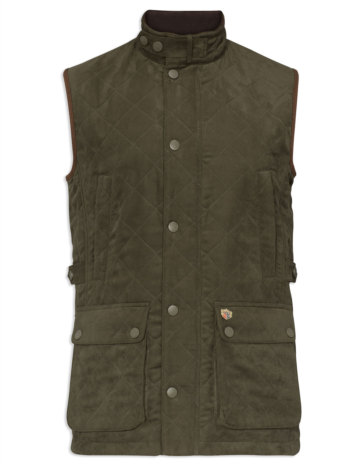 Dark Olive Alan Paine Felwell Quilted Waistcoat 