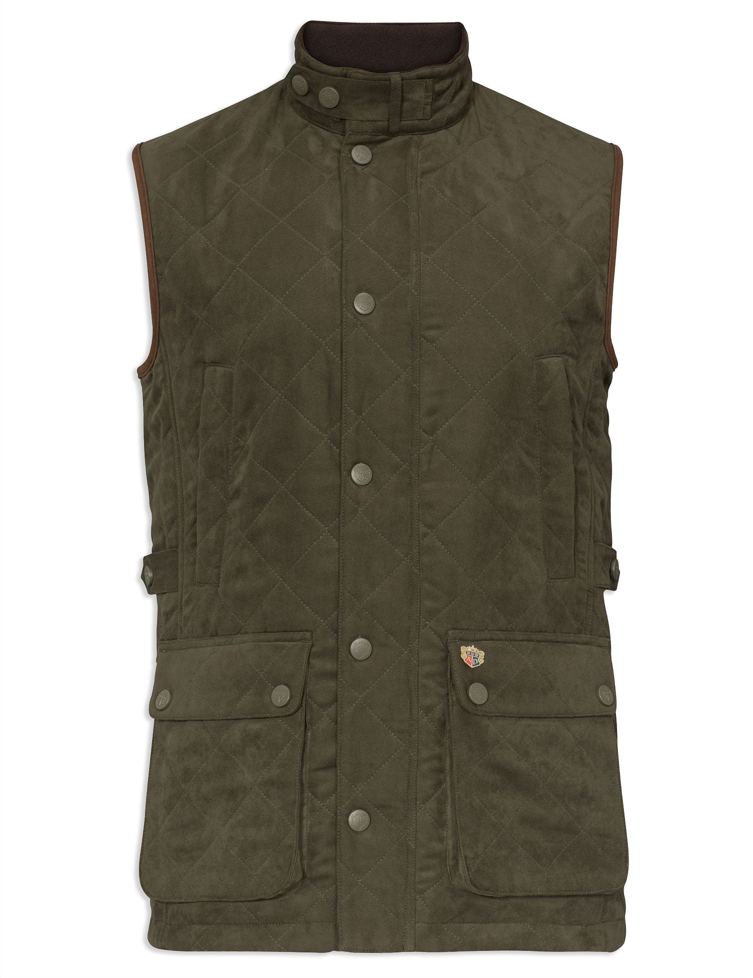 Dark Olive Alan Paine Felwell Quilted Waistcoat 