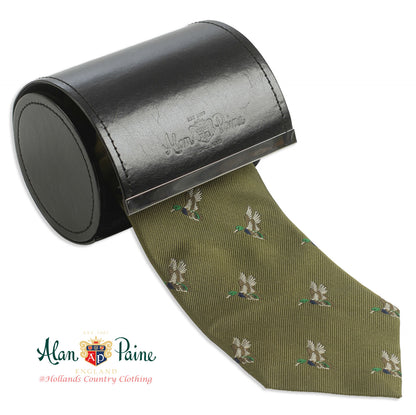 Mallards in flight feature on this classic silk country tie