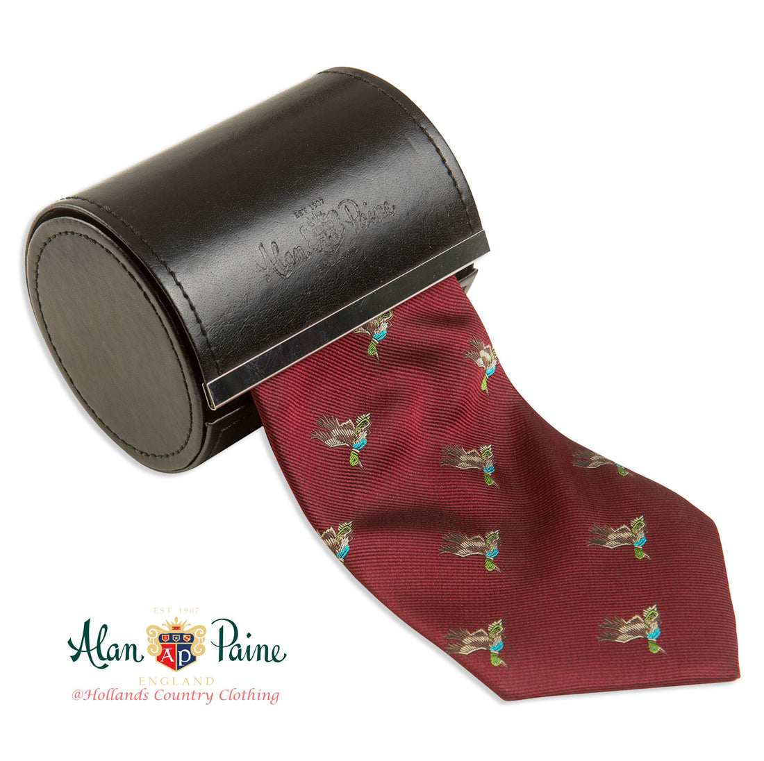 red silk Alan Paine Ripon Silk Tie | Ducks