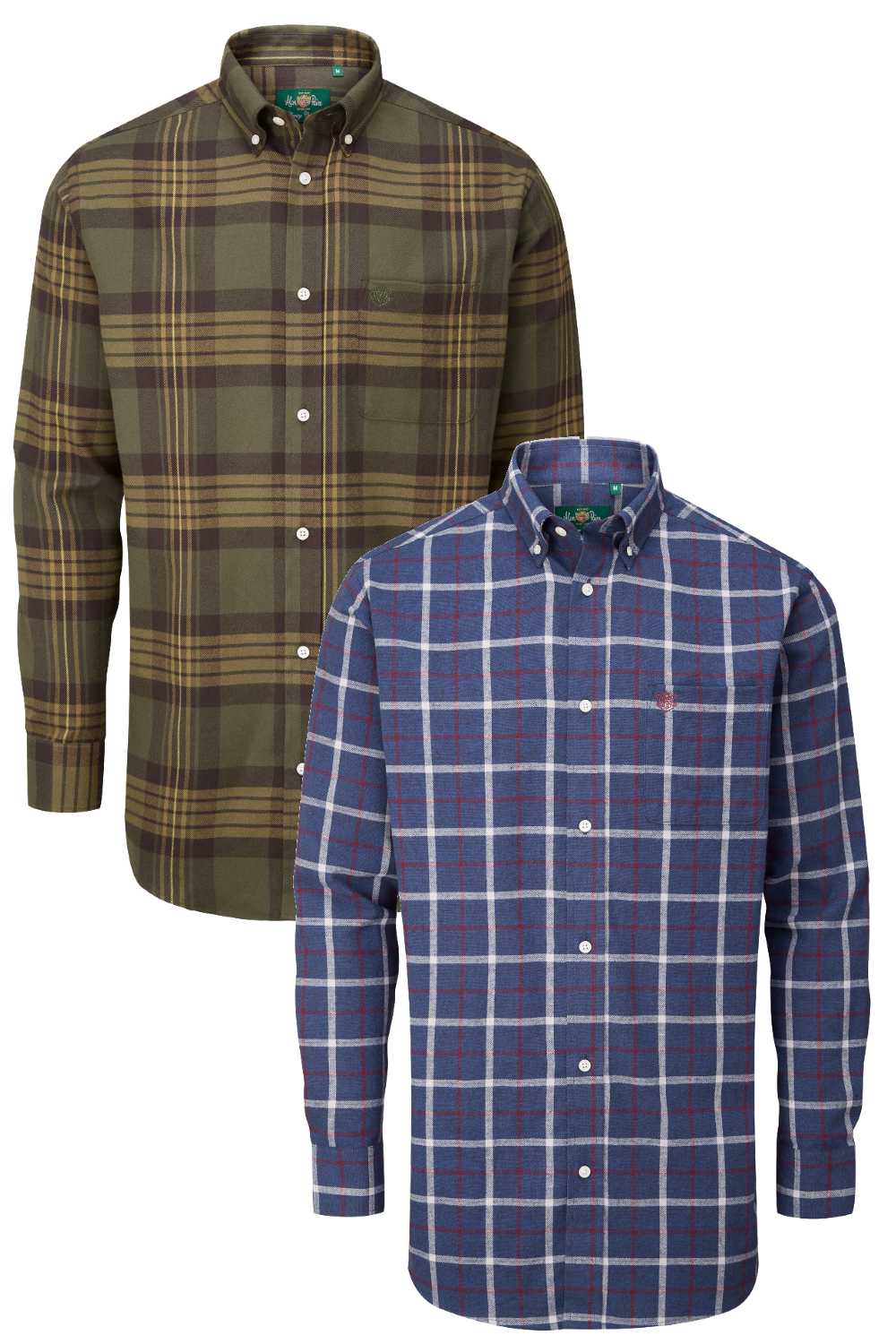 Alan Paine Ilkley Flannel Button-Down Collar Shirt Alan Paine Ilkley Flannel Button-Down Collar Shirt - Blue 