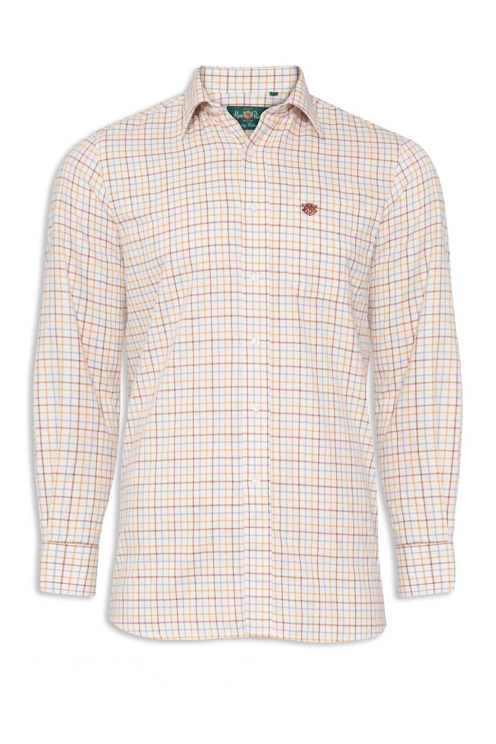 Alan Paine Ilkley Kids Tattersall Shirt in Country Check Brown 