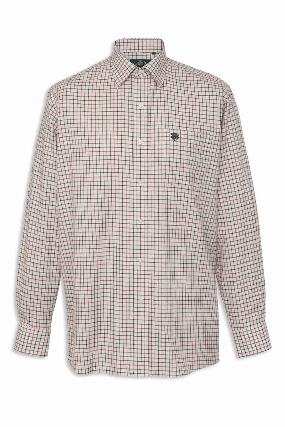 Alan Paine Ilkley Kids Tattersall Shirt in Red Green Check 
