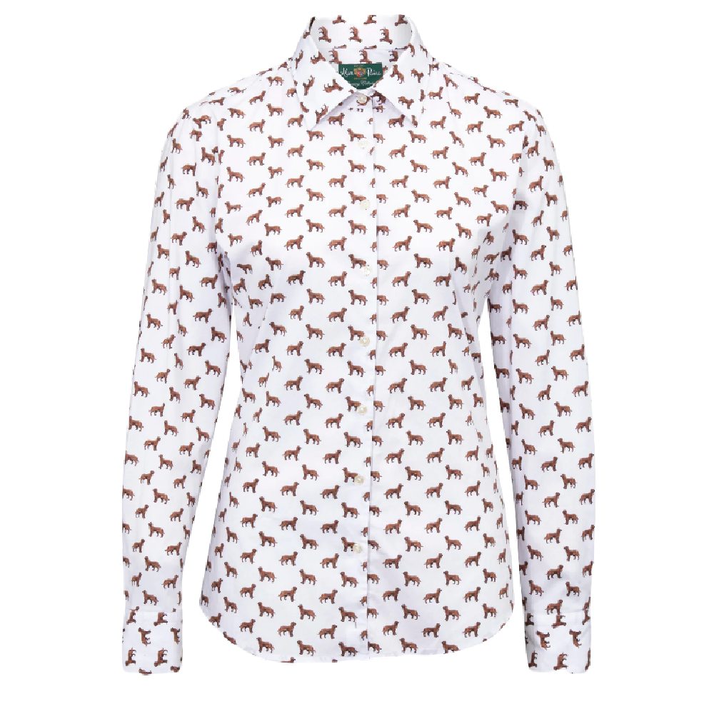 Alan Paine Ladies Lawen Printed Shirt in Dog Print 