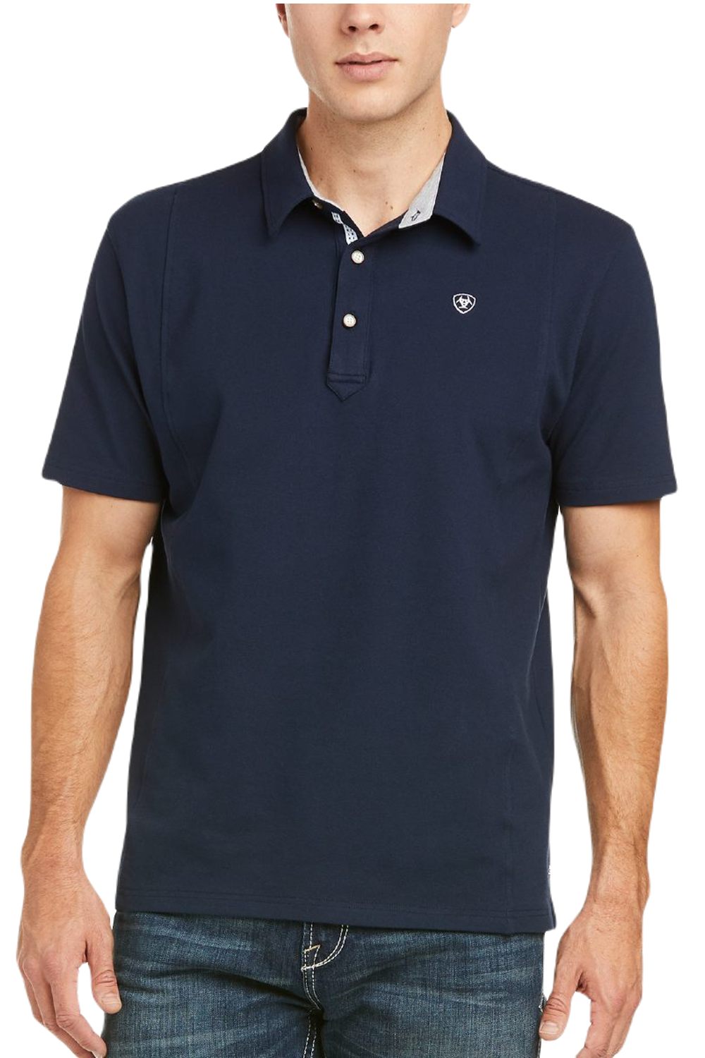 ARIAT DARK DENIM MEDALLION PRINT - MENS POLO main image 0
