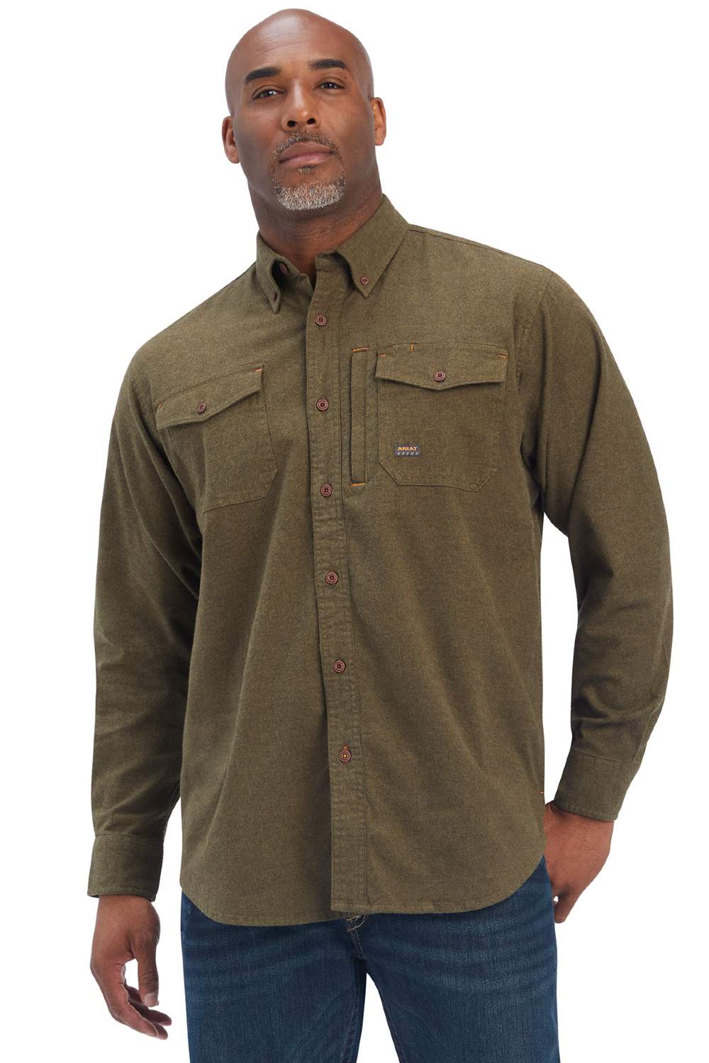 Ariat Rebar Flannel Durastretch Work Shirt- Wren 