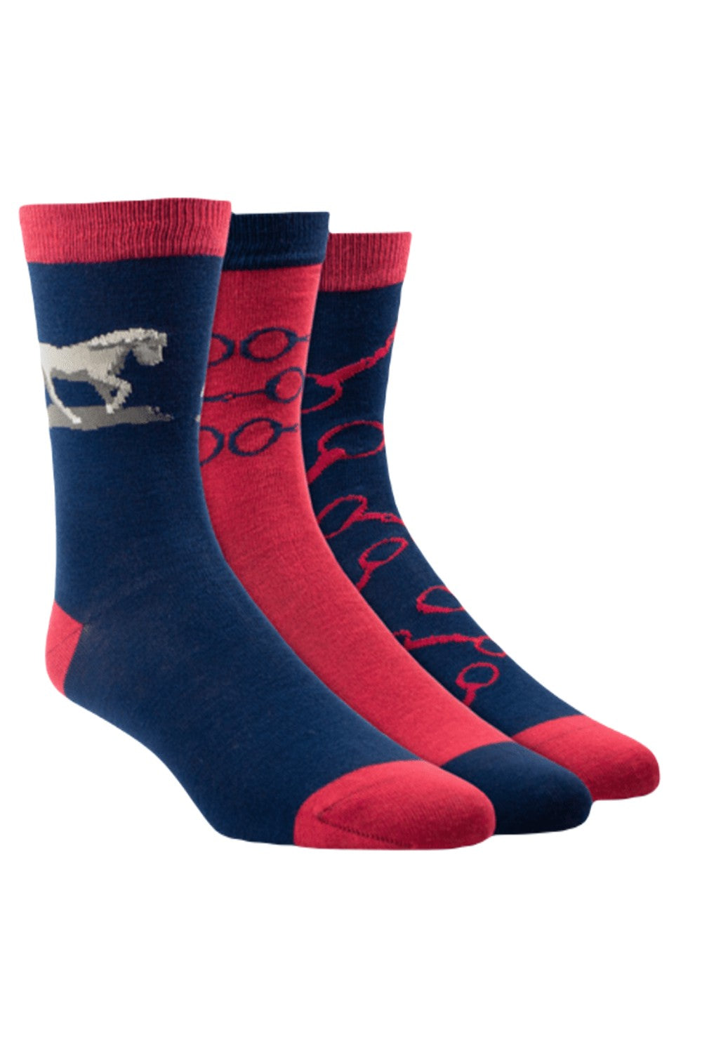 Ariat Womens Charm Crew Socks In Navy Snaffle 