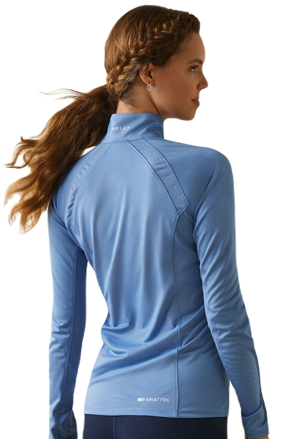 Ariat Womens Sunstopper 2.0 Quarter Zip Baselayer In Ashleigh Blue 