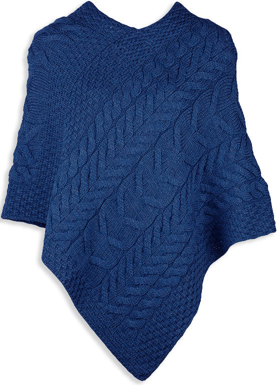 Blue Super Soft Merino Shoulder Cape by Aran Woollen Mills 