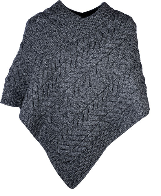 Grey Super Soft Merino Shoulder Cape by Aran Woollen Mills 