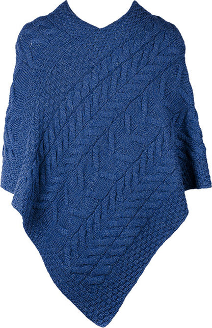 Blue Super Soft Merino Shoulder Cape by Aran Woollen Mills 