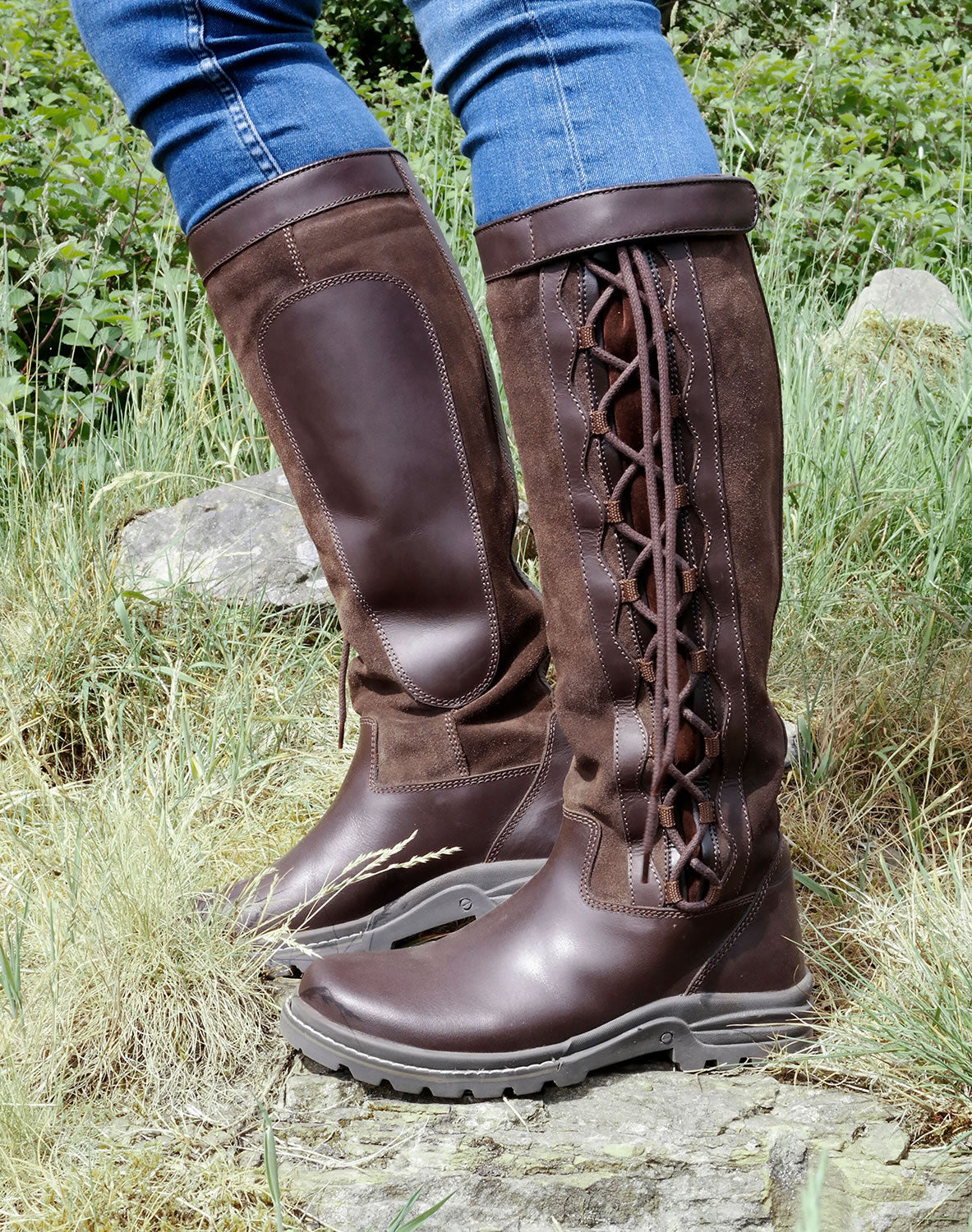 Brogini Winchester Lace Up Country Boots In Brown