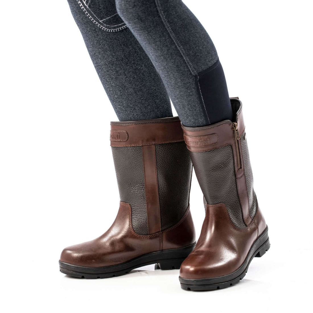 Brogini Abruzzo Mid Calf Country Boot in Brown