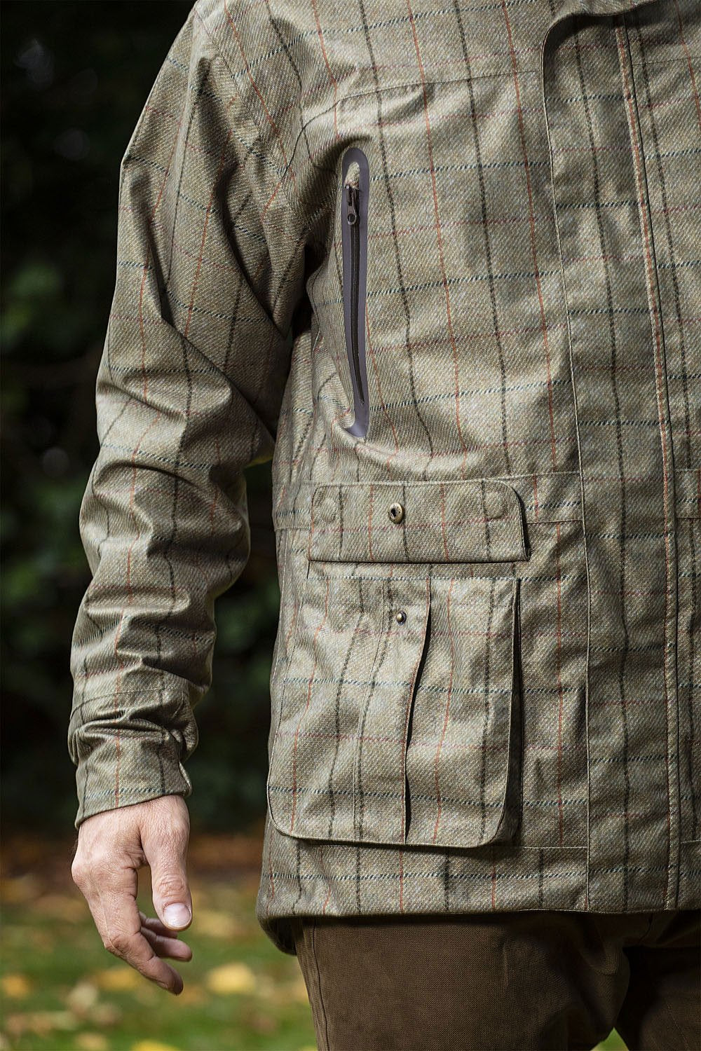 Baleno Moorland Waterproof Jacket In Check Khaki 