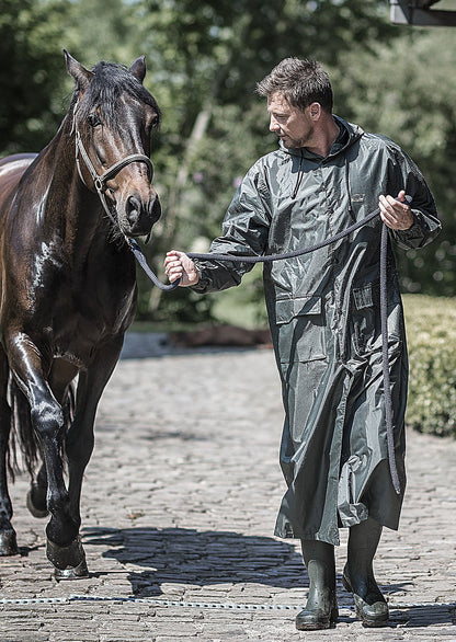 Horse riding with Montana Waterproof Full Length Coat by Baleno