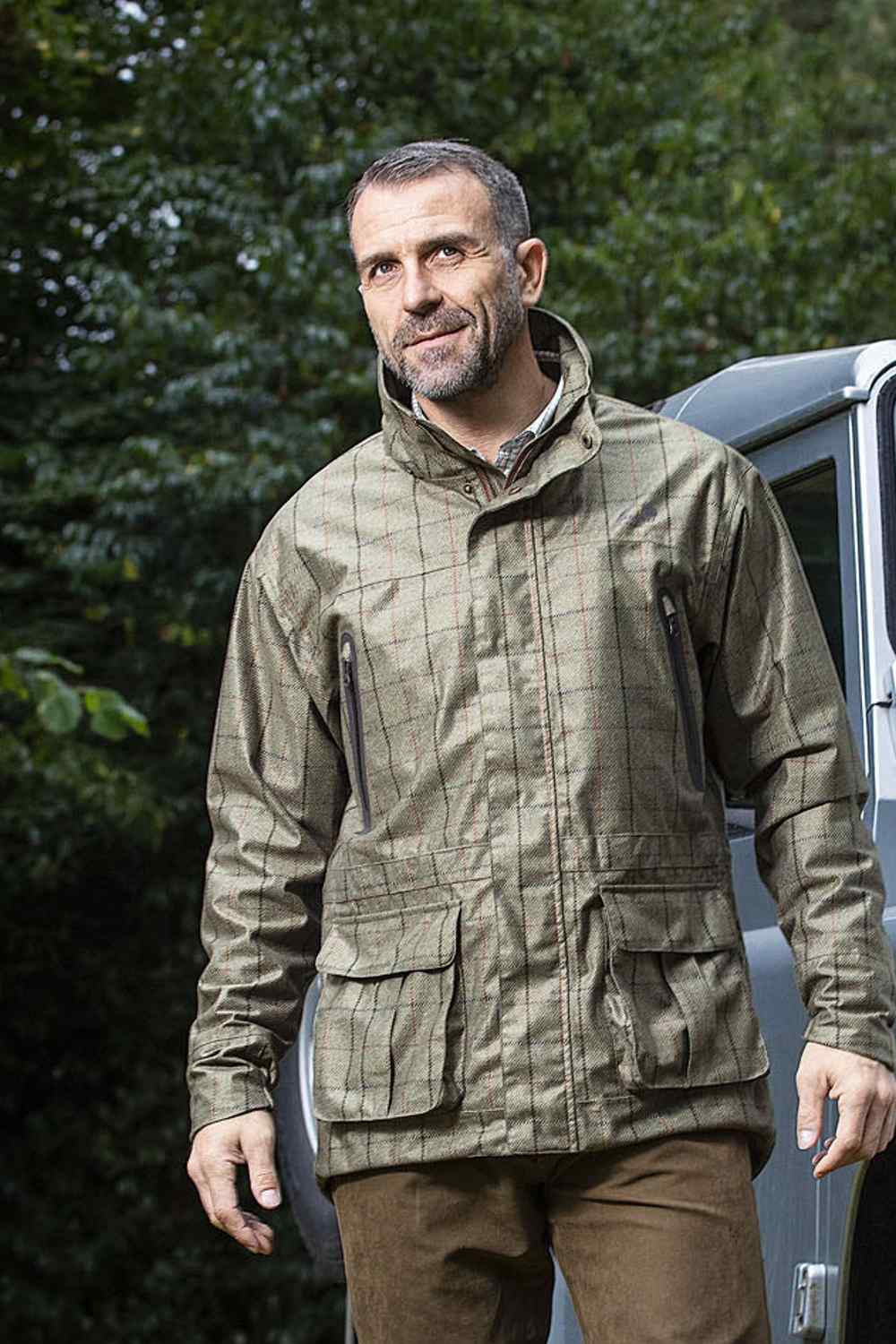 Baleno Moorland Waterproof Jacket In Check Khaki 