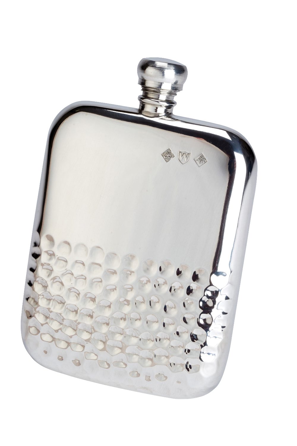 Bisley 6oz Half Hammered Kidney Pewter Flask