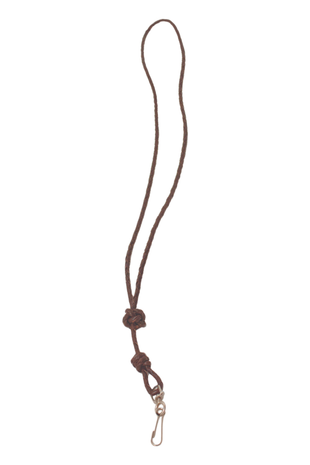 Bisley Plaited Leather Lanyard in Brown