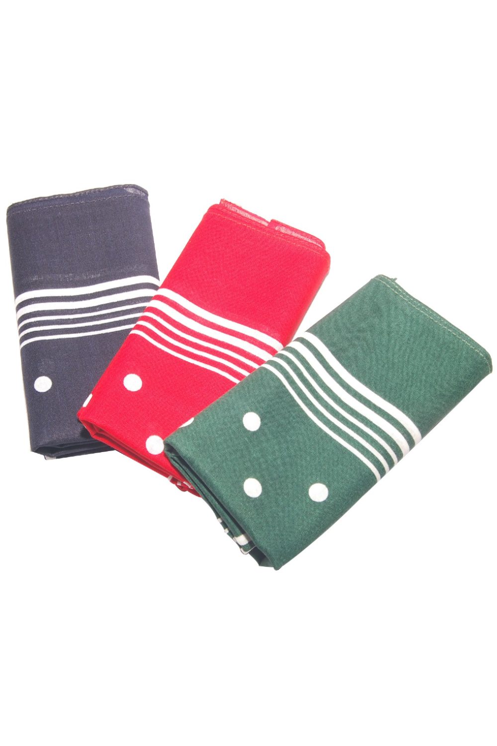 Bisley Spotted Handkerchiefs In Blue, Red and Green