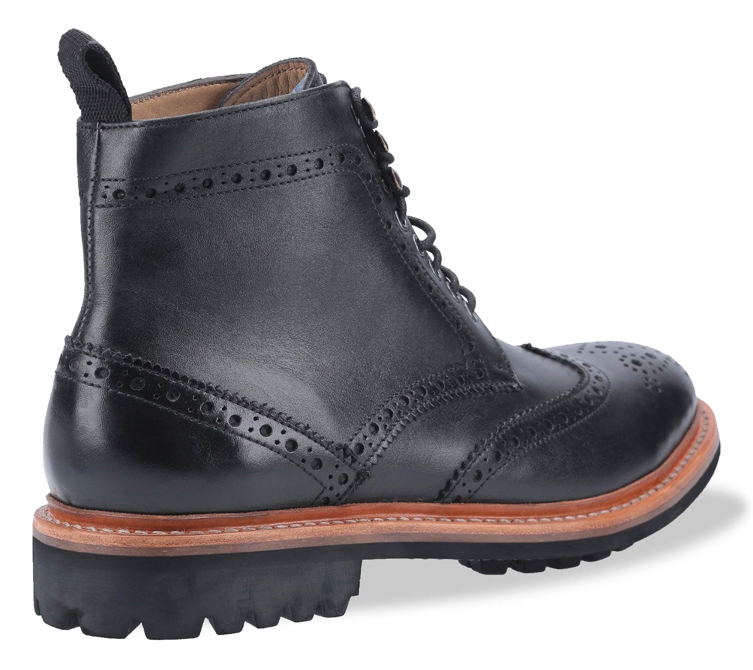 Black with tan leather goodyear welt 
