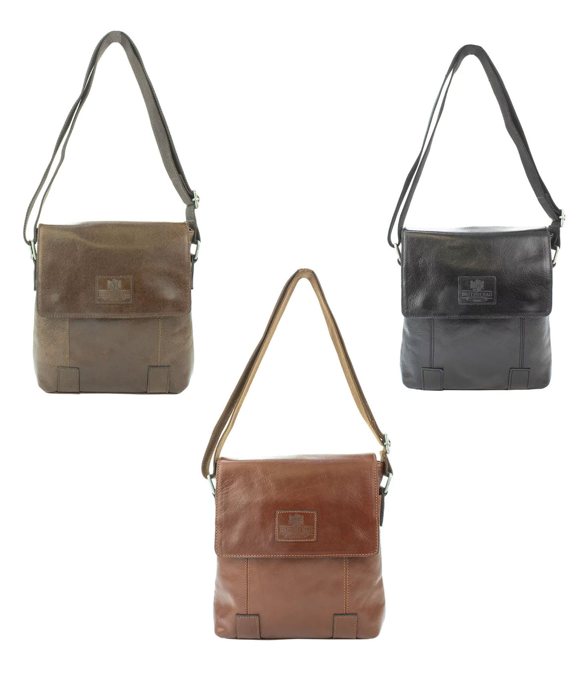 British Bag Company Leather cross Body Bag | Tan , Brown , Black